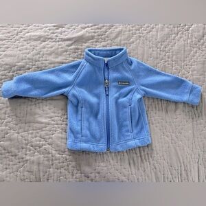 Columbia Blue Baby Fleece Coat Size 6-12 months Zippered Unisex Boy Girl Pockets